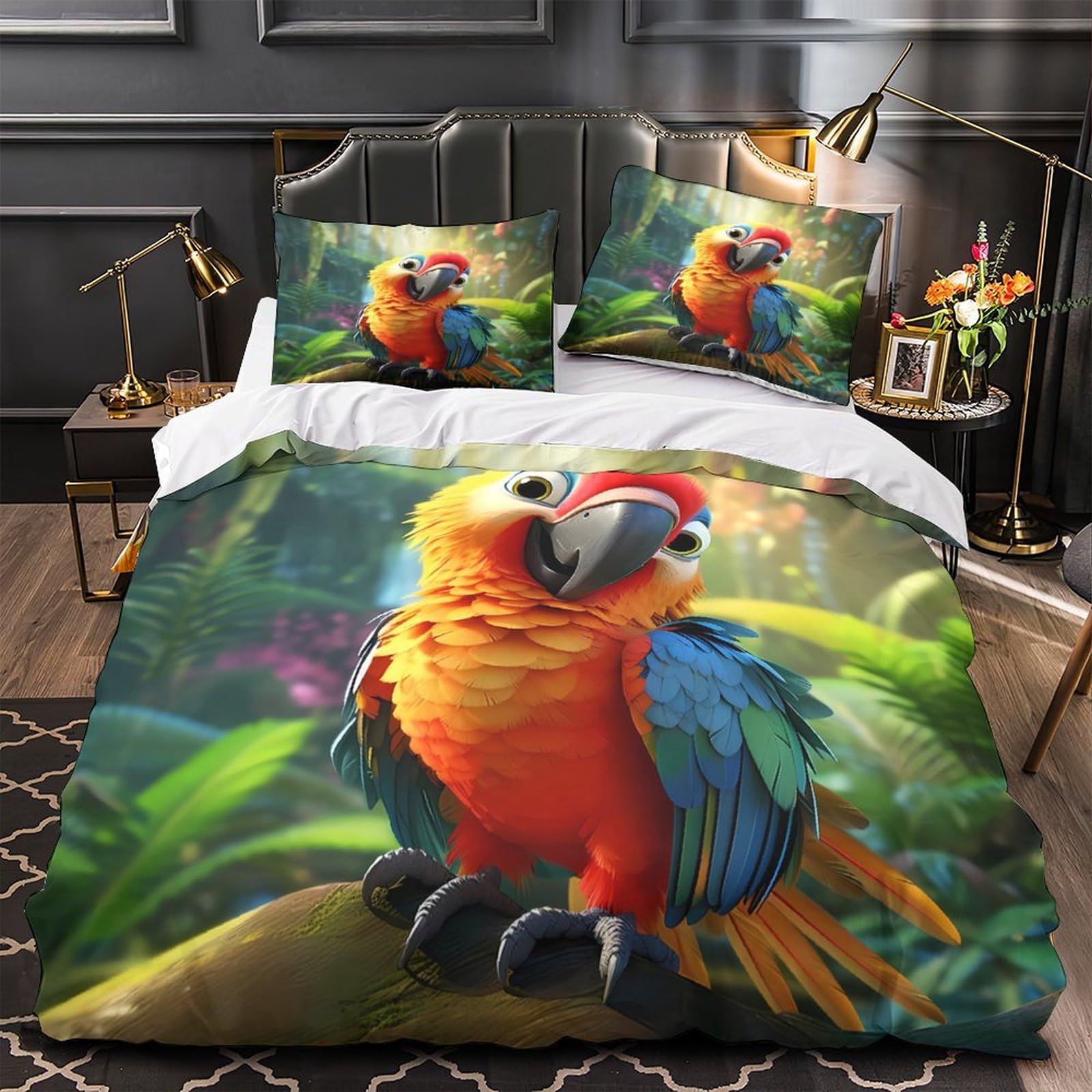 Housse de Couette Douce Hypoallergique en Microfibre Légère 3D