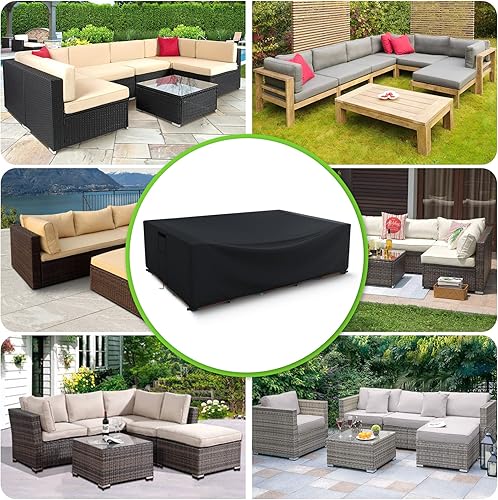 Miniatura 6 de Fundas impermeables para muebles de exterior, resistentes 600D, fundas para muebles de patio, fundas para mesas y sillas de exterior, 126 x 126 x 28