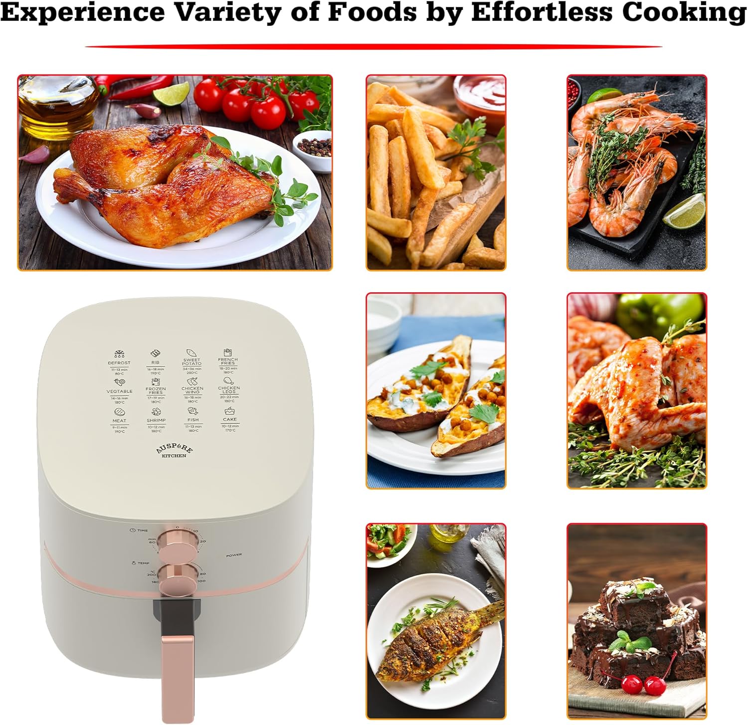 Air Fryer 4.5L (X Cyclone Technology, 1500W, 240V) - User-Friendly Design, Overheating Protection, Dishwasher Safe