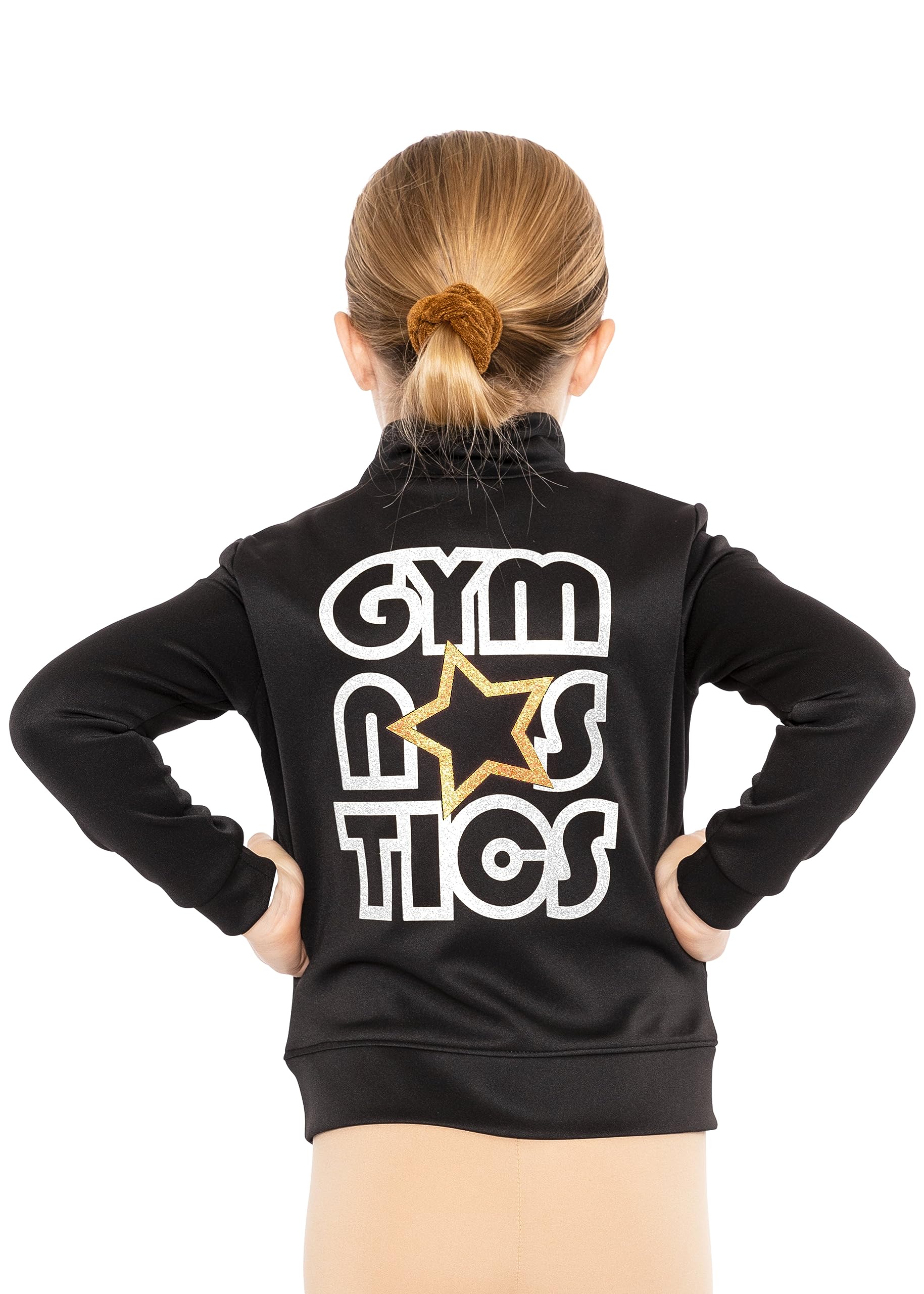STRETCH IS COMFORT Glitter | Gymnastics| Jacket Mock Neck | Youth Size 4-16