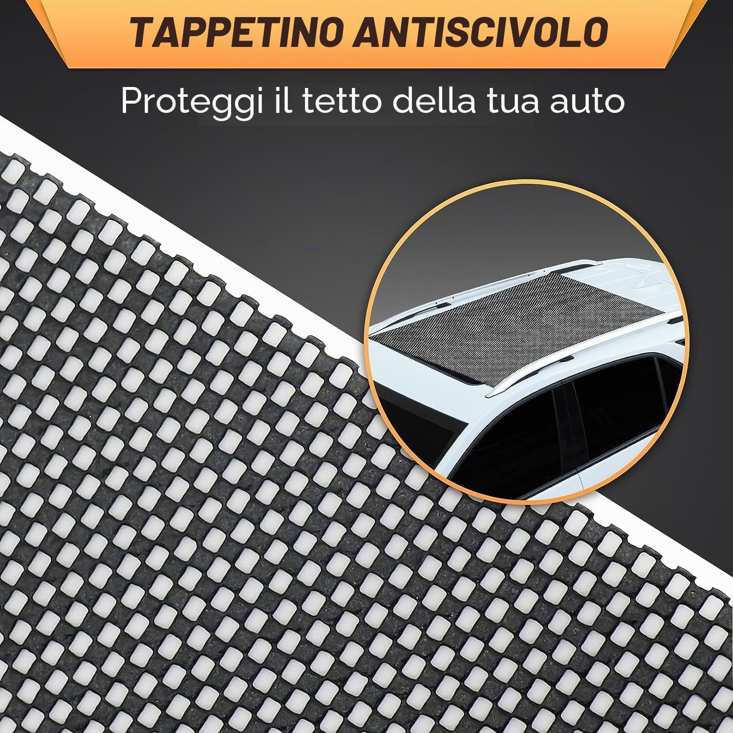 Sailnovo Box da tetto per auto, 21 piedi cubi, pieghevole, con tappetino antiscivolo, 6 ganci per porta, in PVC 1000D, per auto con/senza barra trasversale per portapacchi (arancione)