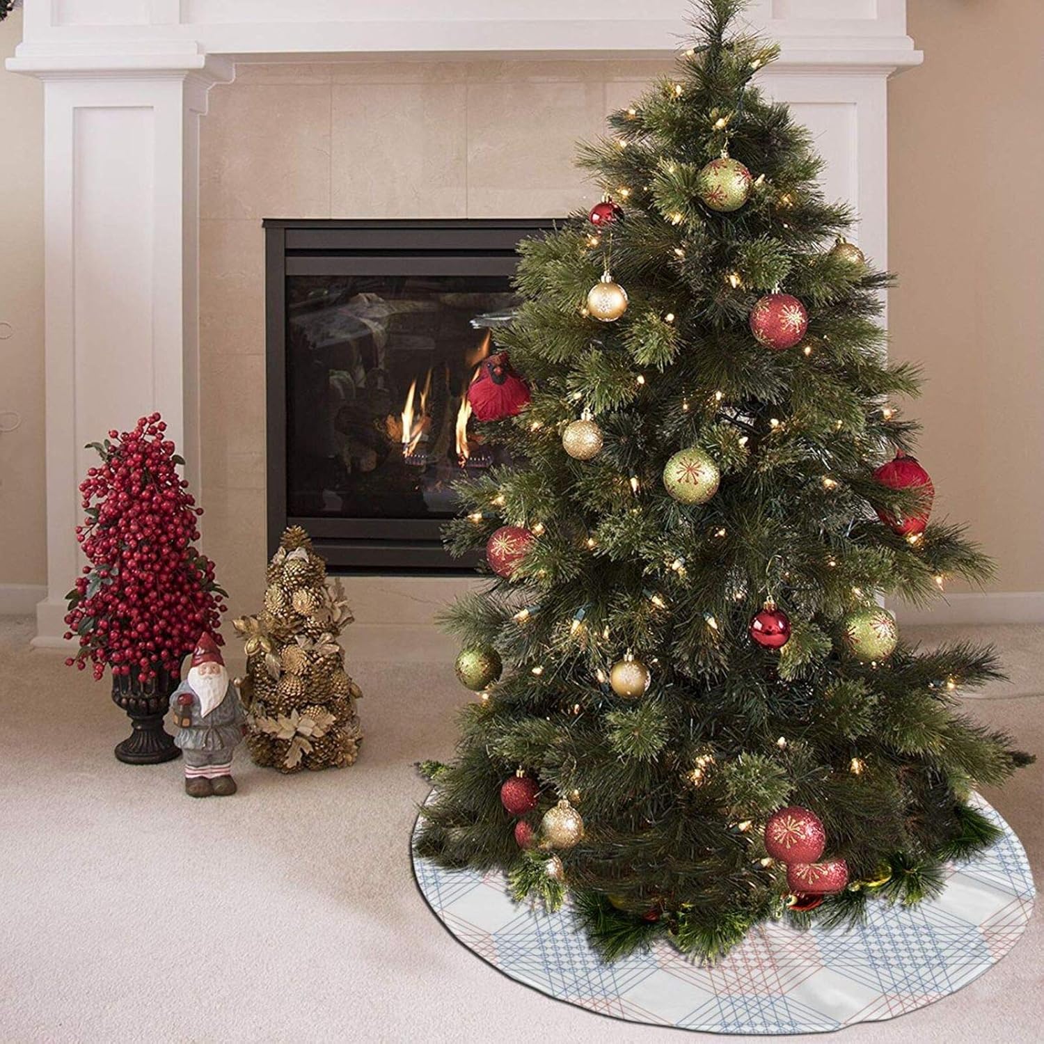 Christmas 2022 Fgi Sydiyiwl Symmetrical Geometric Background Christmas Tree Skirt 36 Inches  Tree Skirt For Xmas Holiday Tree Decorations : Amazon.co.uk: Home & Kitchen