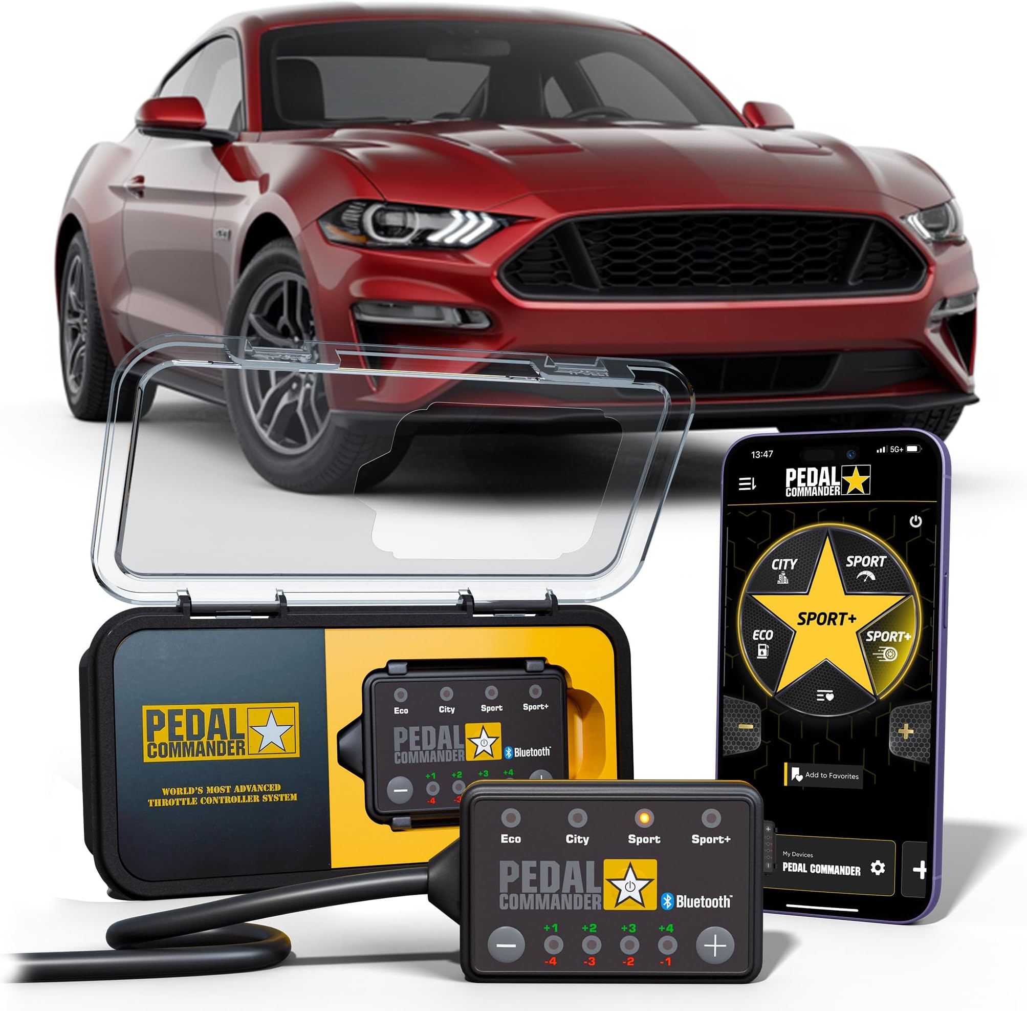 for Ford Mustang 2011+ Throttle Response Controller - Plug-and-Play, 36 Driving Settings & App Control, Throttle Controller Performance Mods, Mustang Accessories