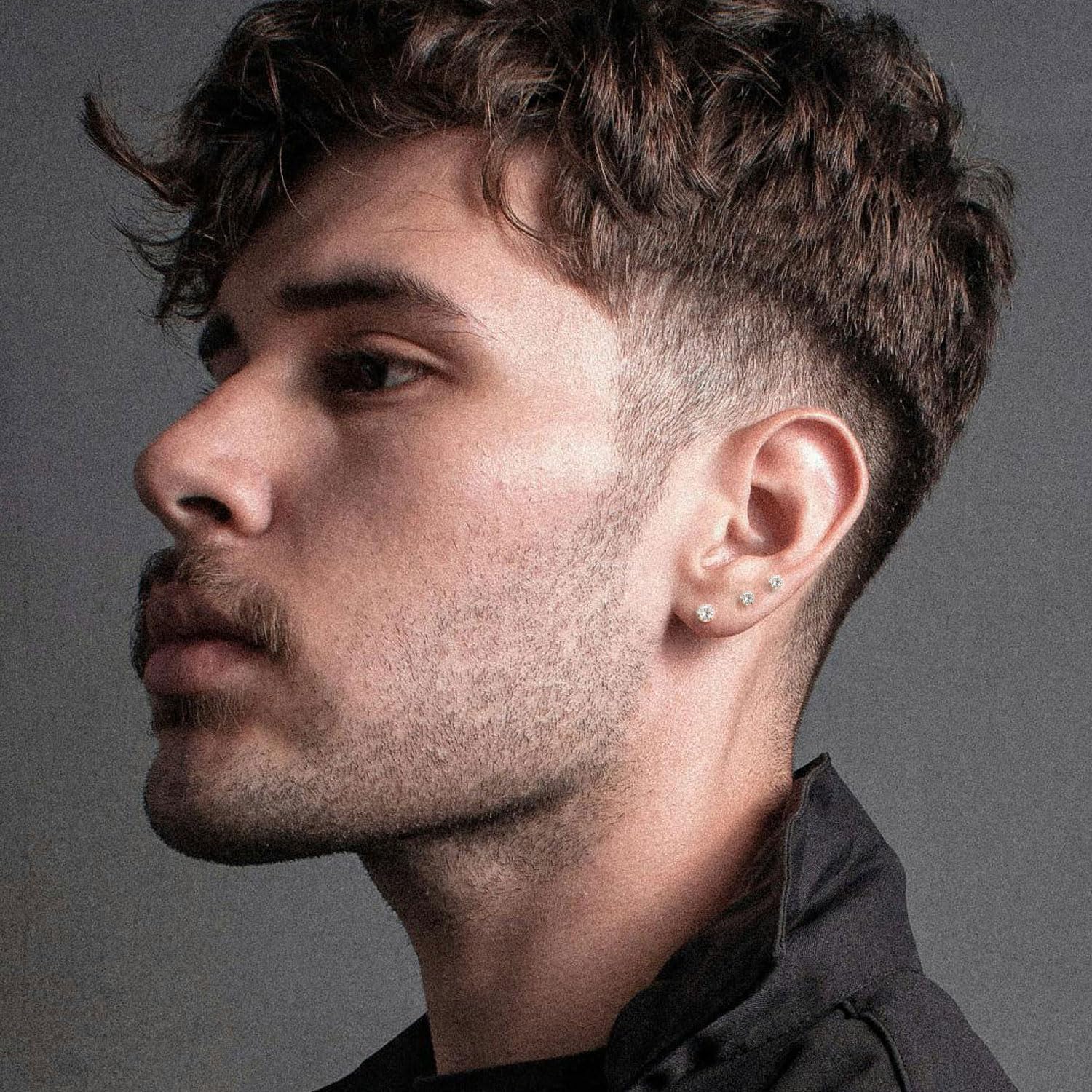 12 Pairs Stud Earrings Set, Cartilage Piercing Hypoallergenic Surgical Stainless Steel 316L Earring for Women Men, Cubic Zirconia, 6 Different Sizes (3, 4, 5, 6, 7, 8 mm) - Image 7