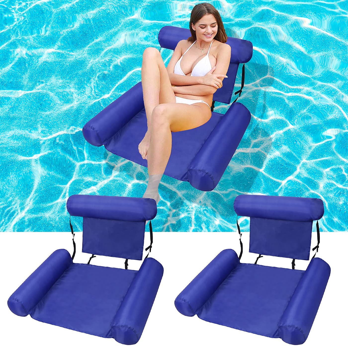 Buy Water Pool Inflatable Lounge Chair Float for Adults, Foldable Hammock Swimming Pools Seat