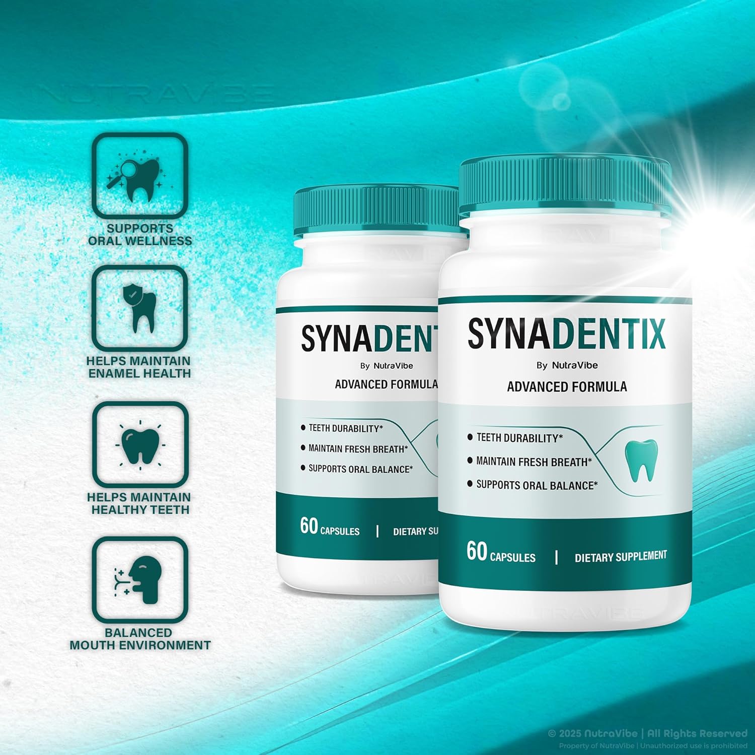 SynaDentix Capsules – Official Syna Dentix Oral Health Support | Natural Formula for Gum Health, Teeth, Fresh Breath & Bright Smile | Premium Dental Care, Easy-to-Take Pills (60 Capsules)