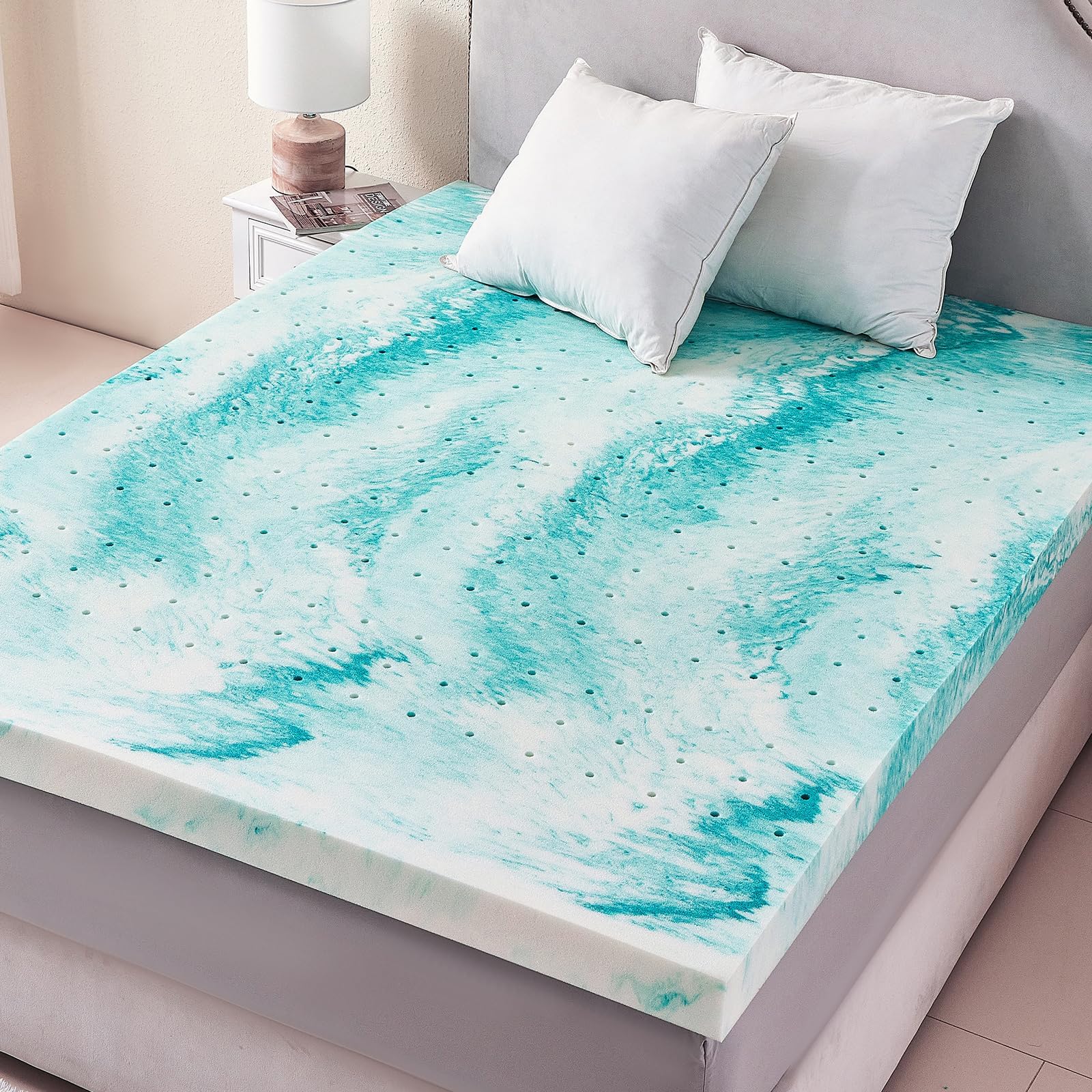 SIEMOUR 3 Inch Gel Memory Foam Mattress Topper