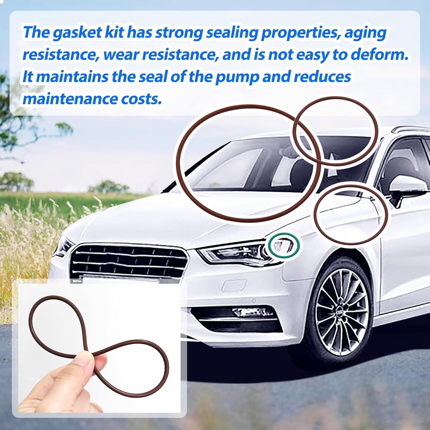 2.0T Vacuum Pump Rebuild Gasket Seal Kit Replacement for 2005–2008 Audi - A3, A4, TT and VW -Jetta, GTI, GLI, Passat, EOS, Golf R, for 2.0T FSI MKv, B6, 8P, B7 Gasket.