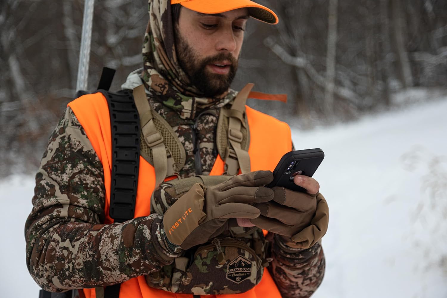 First Lite Midweight Merino Wool Neck Gaiter - Warm Camo Hunting Face Mask