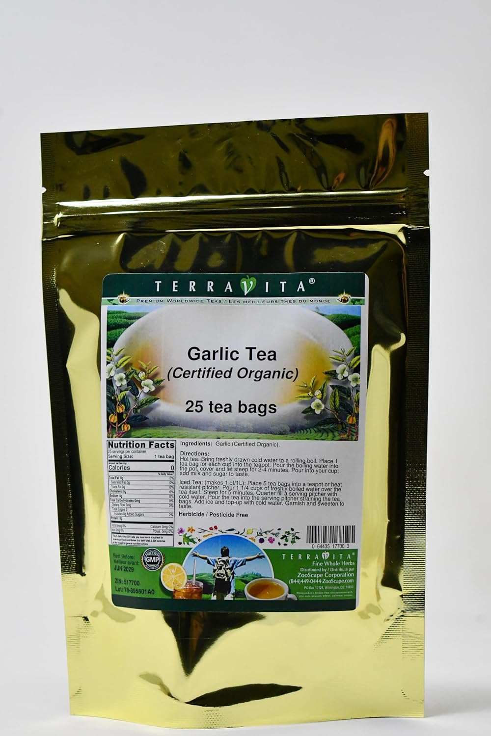 Garlic (Certified Organic) Tea (25 tea bags, ZIN: 517700) - 3 Pack