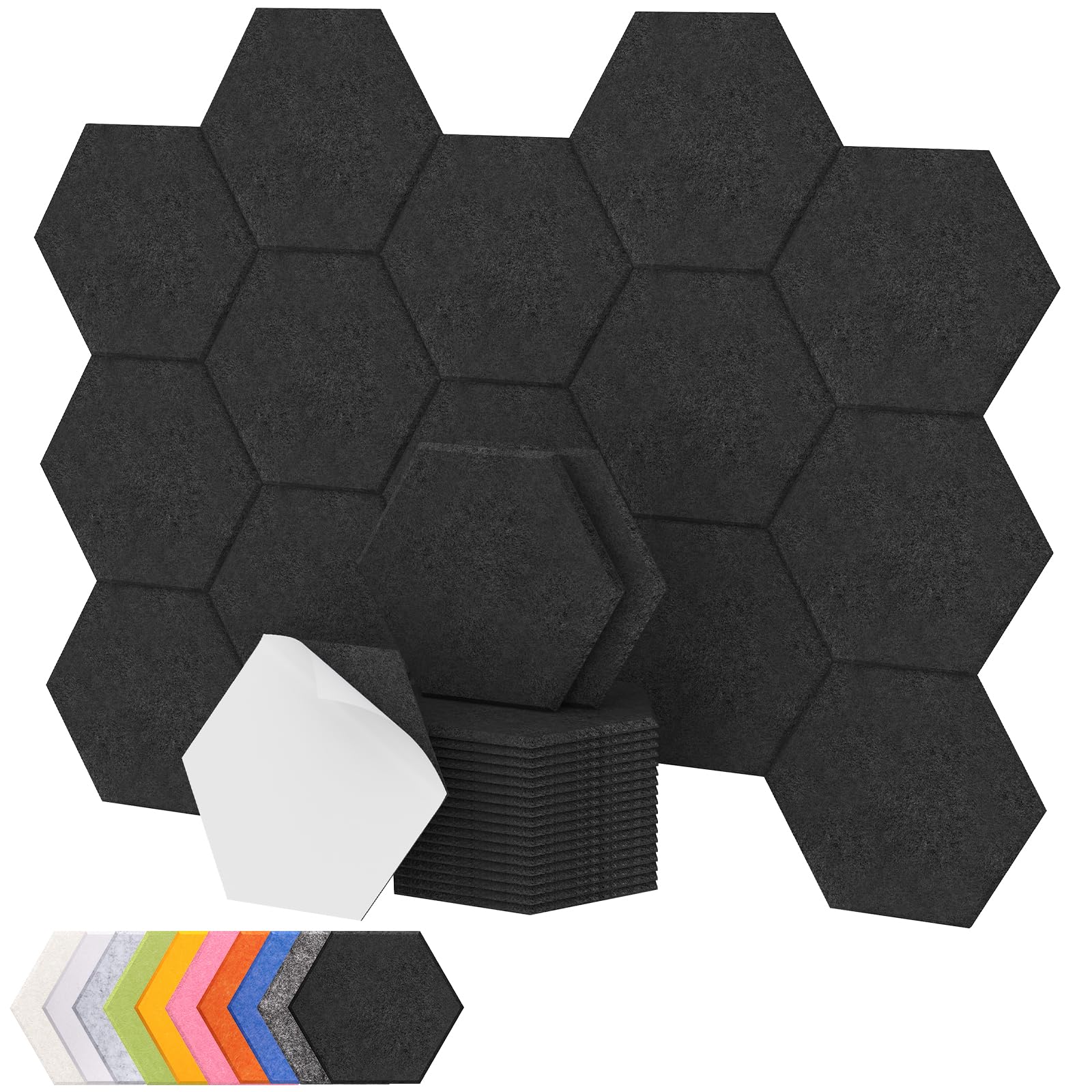 TONOR 18 Pack High Density Hexagon Acoustic Panels for Wall, 12"x 10"x 0.4"