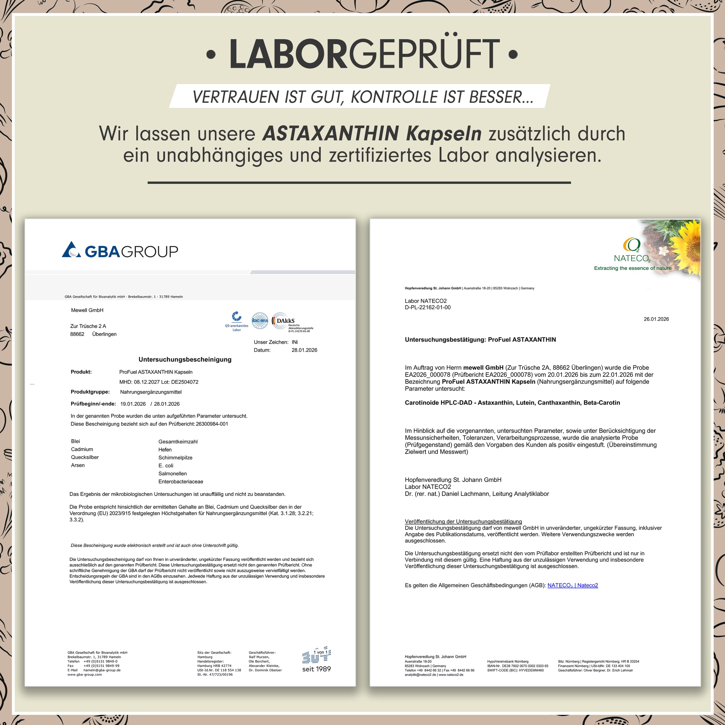 Astaxanthin-Kapseln 90x - hochdosiert mit 12 mg Astaxanthin pro Kapsel - AstaGuard® Premium-Rohstoff aus der Blutregenalge (Haematococcus pluvialis) - laborgeprüft - vegan - Vorrat für 6 Monate