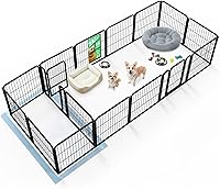 Vista 14 de FXW Homeplus Unleashed Corralito para Perros de Interior - Juego Sin Estrés y Seguro, Resistente de 40 Pulgadas 6 Paneles Corralito para Perros Negro