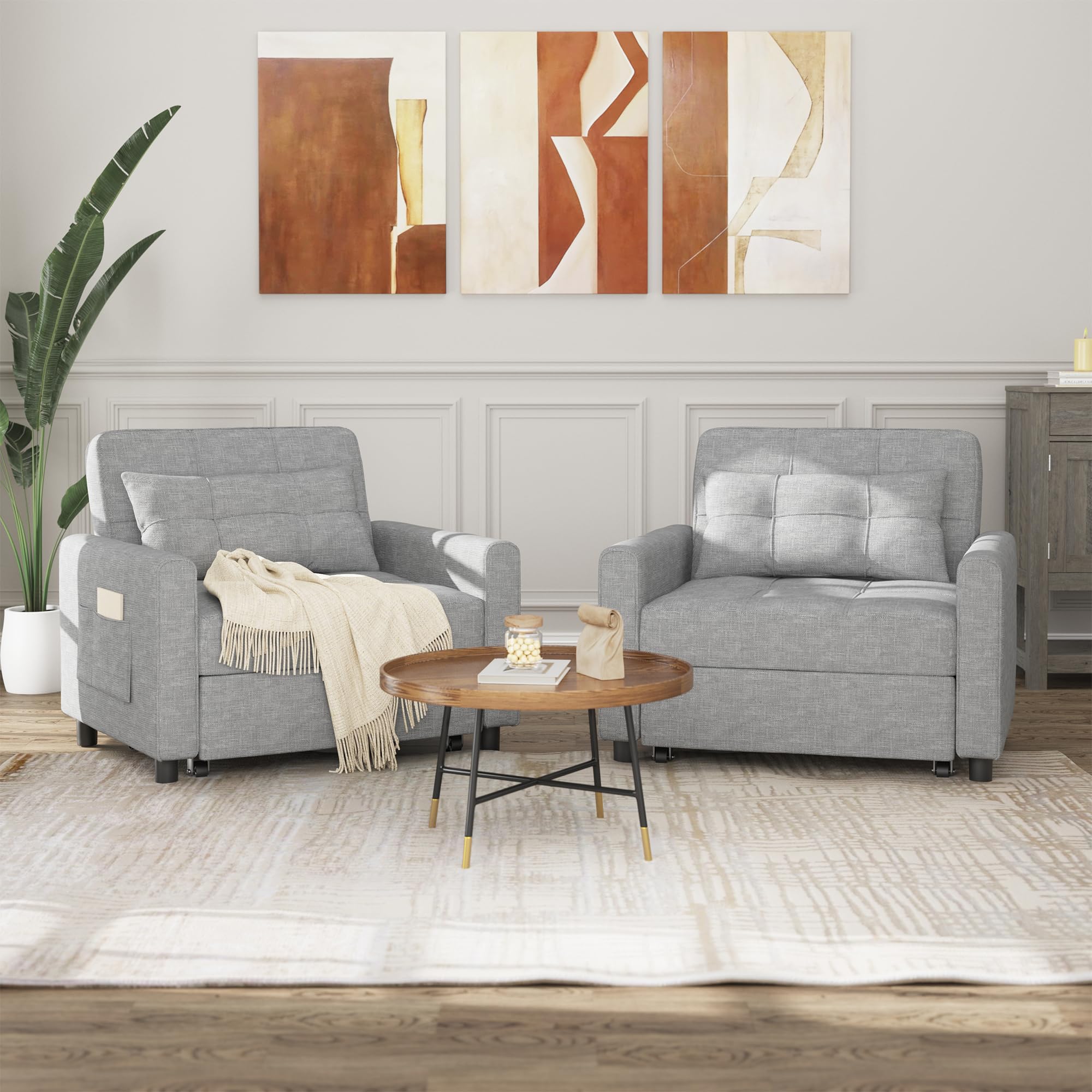 Bealife Fotel Relaksacyjny z Regulowanym Oparciem, Składana Sofa do Spania, Fotel do Salonu, Sypialni