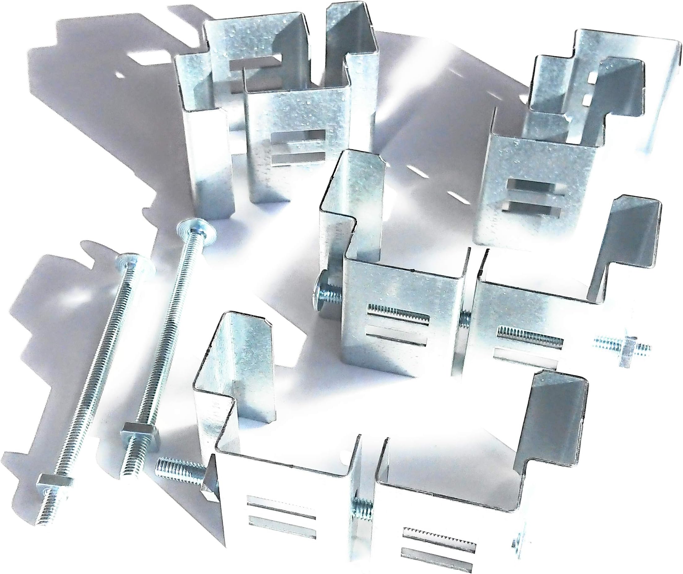 Postfix® Slotted Concrete Fence Post Brackets - Fit 4" x 4" Posts, 4 SETS - Clamp On, NO Drilling!