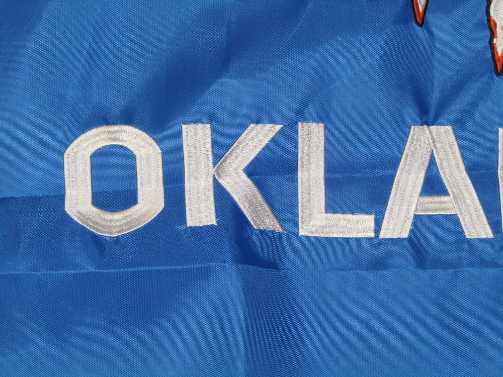 AES 3x5 Embroidered Sewn State of Oklahoma 220D Solarmax Nylon Flag 3'x5' w/ 2 Clips