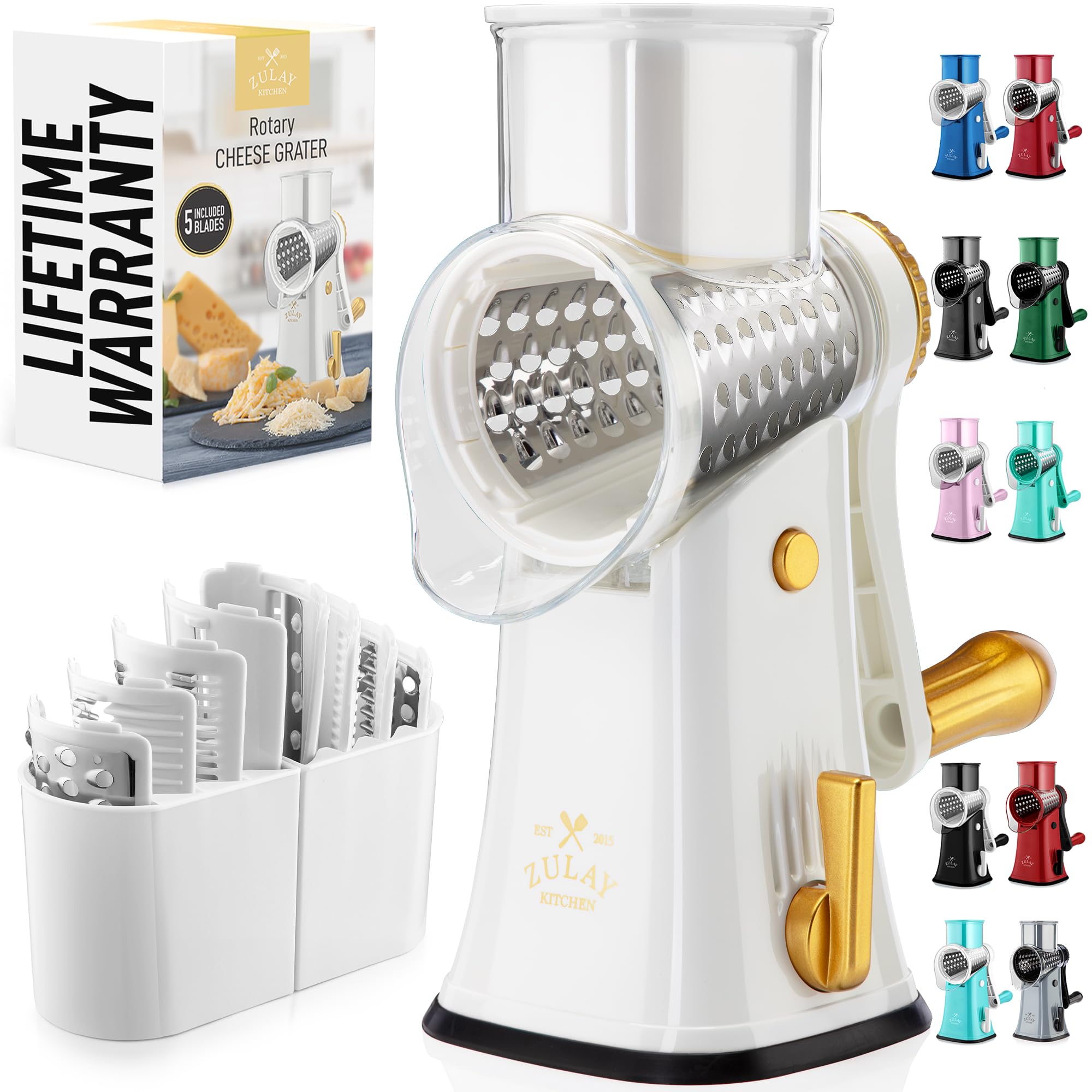 Zulay Kitchen 5 Blade Rotary Cheese Grater