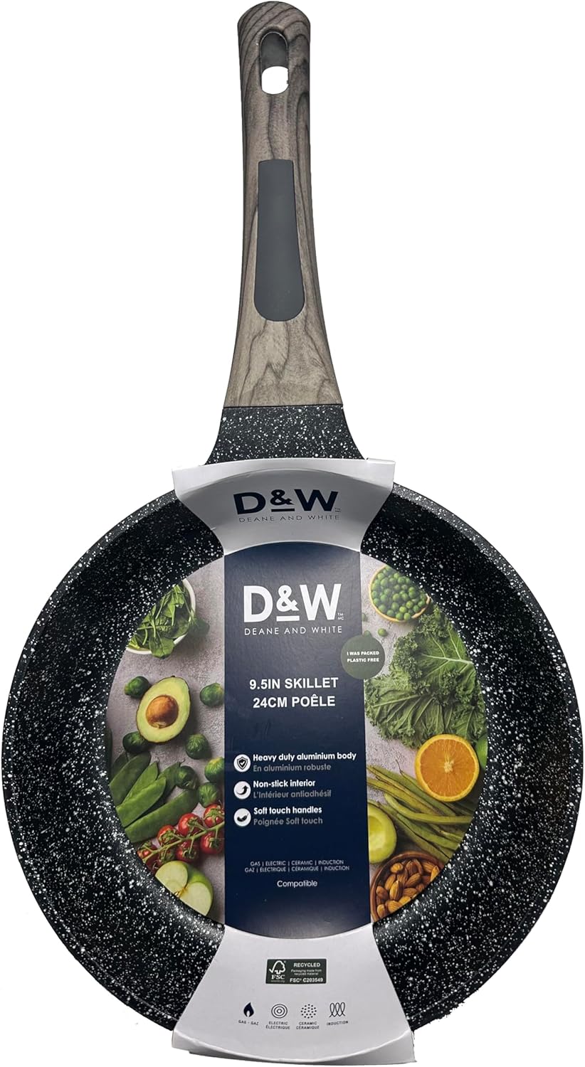 Generic D&W Premium Nonstick Skillet and Fry Pan, Deane White Cookware - 9.5 inch/11 inch - Skillets, Sauce Pans, Pots & Frying Pan (9,5"" Black Handle)