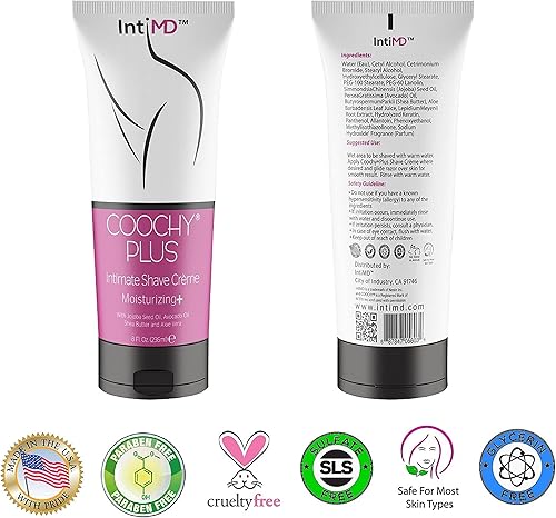 Miniatura 2 de Crema de afeitar íntima sin erupciones con hidratante más botella para aplicación de 8 oz