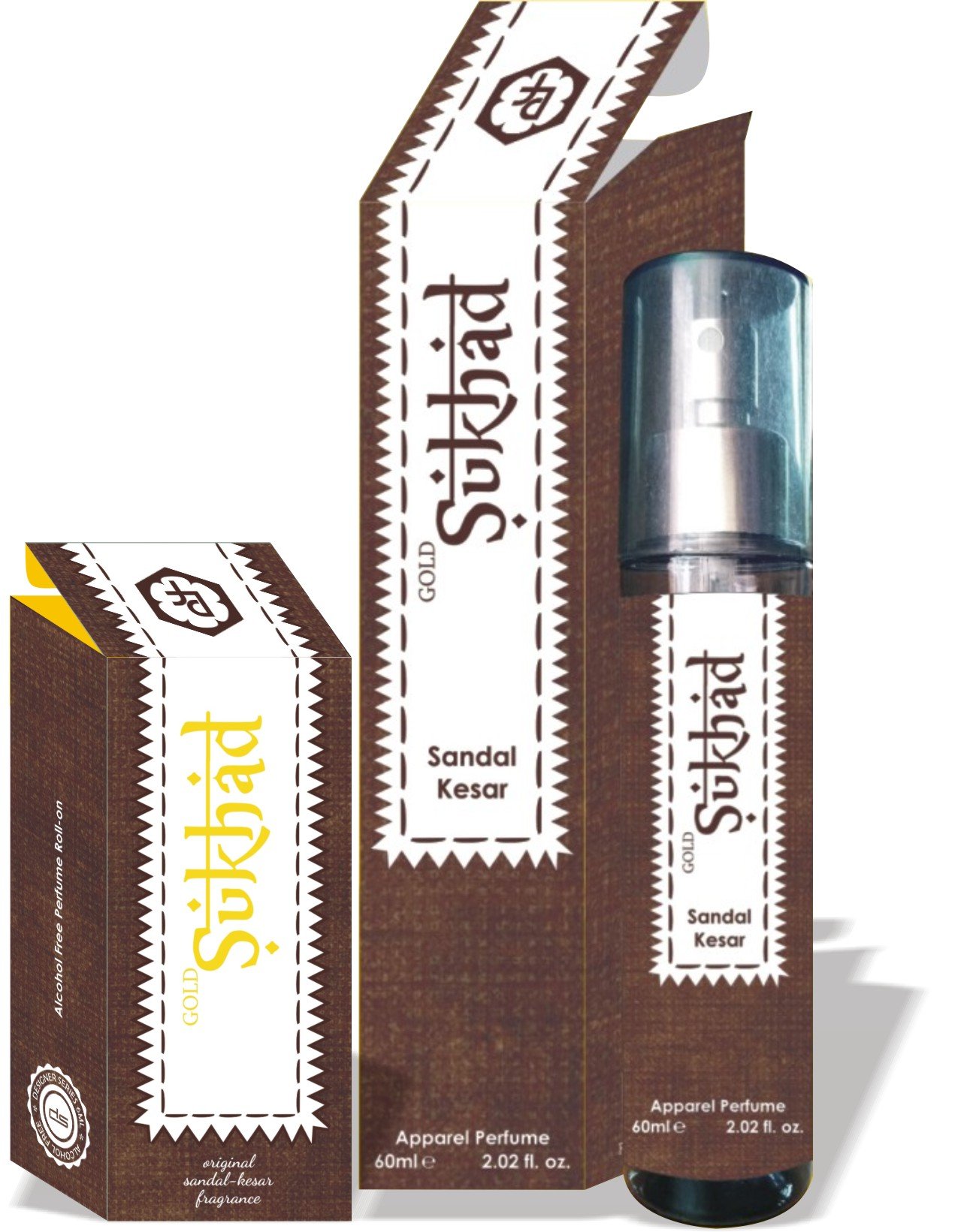 Parag fragrancesCombo Pack Of Sukhad Perfume 60Ml And Sukhad Attar 6Ml Real Sandal-Kesar Fragrance For Men