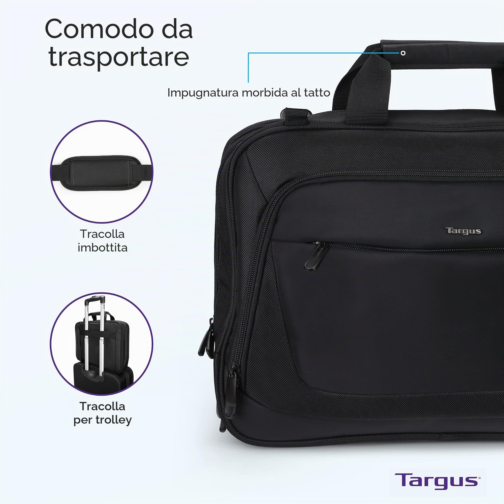 Targus Citylite TBT5US - Custodia per laptop da 16", colore: Nero/Grigio