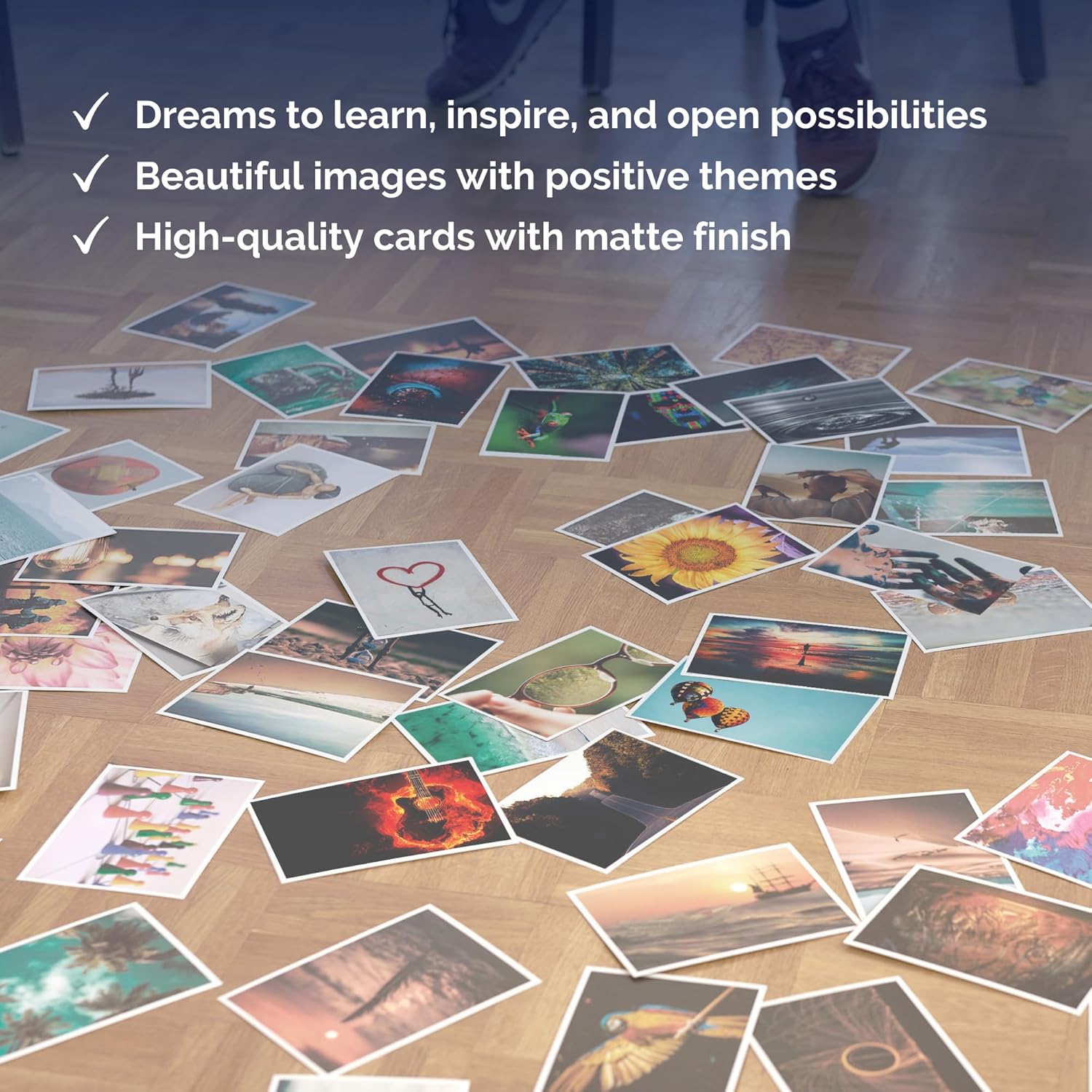 metaFox - 52 Inspirational Cards, Positive Affirmations & Motivational Postcards, Picture Cards For Coaching & Therapy, Mindfulness, Original Motivational Deck