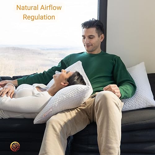 Miniatura 3 de Paquete de 2 almohadas de látex Talalay totalmente naturales con funda extraíble Tencel - Tamaño King. Alivia la presión, el apoyo para dormir,