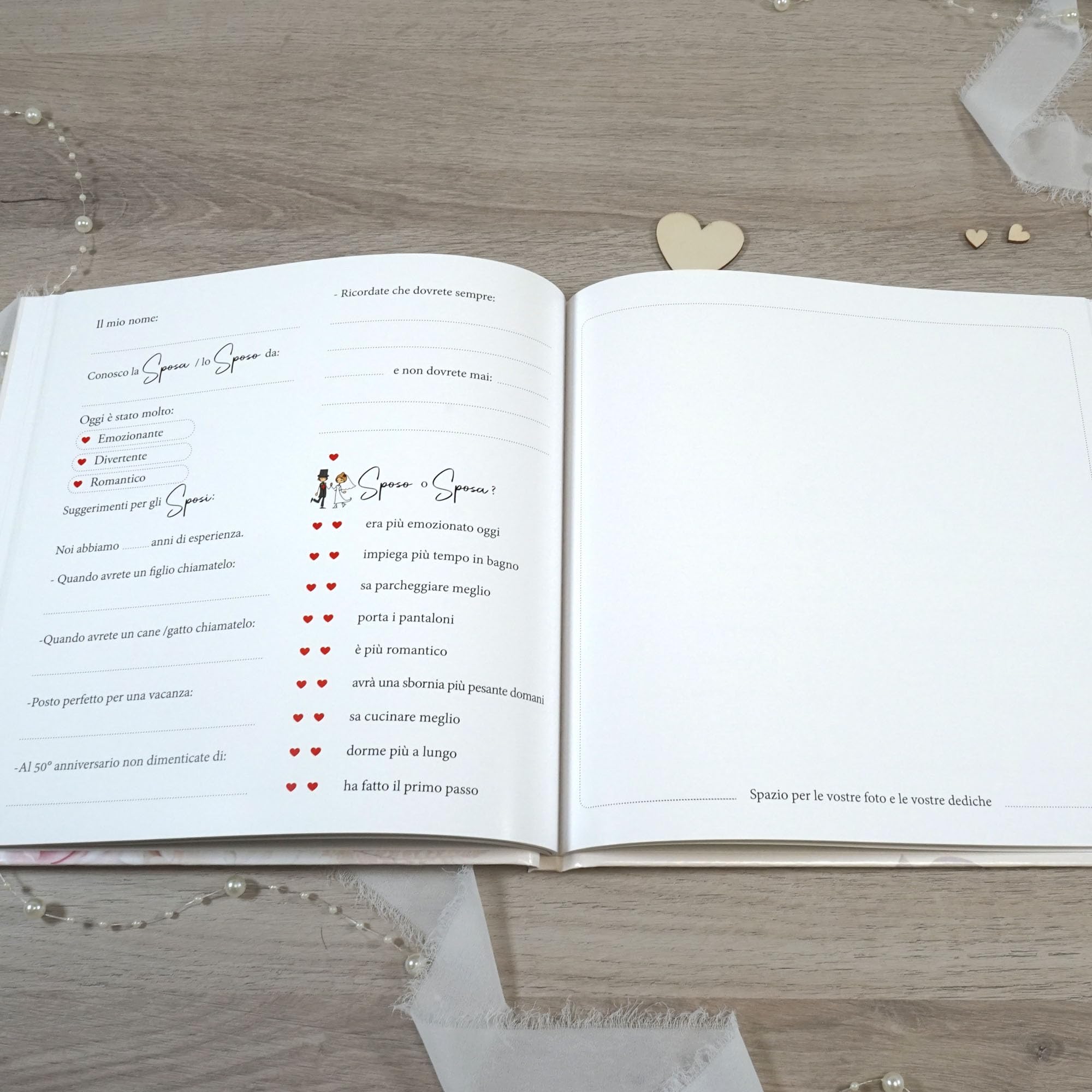 PHOTOCITY Gästebuch Hochzeit mit Fragen zum Ausfüllen - 100 Seiten - 50 Blatt - Hochwertiges Hochzeitsbuch für unvergessliche Erinnerungen, 25 x 25 cm, Hardcover