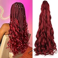 Vista 42 de Cabello rizado francés trenzado de 10 pulgadas, color 33, cabello rizado preestirado, 8 paquetes de trenzas de ganchillo para trenzas de caja