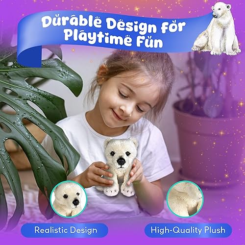 Miniatura 7 de Forest & Twelfth Oso polar de peluche de 5 pulgadas, juguete de peluche suave, lindo animal de peluche para niños y niñas, pequeños animales de