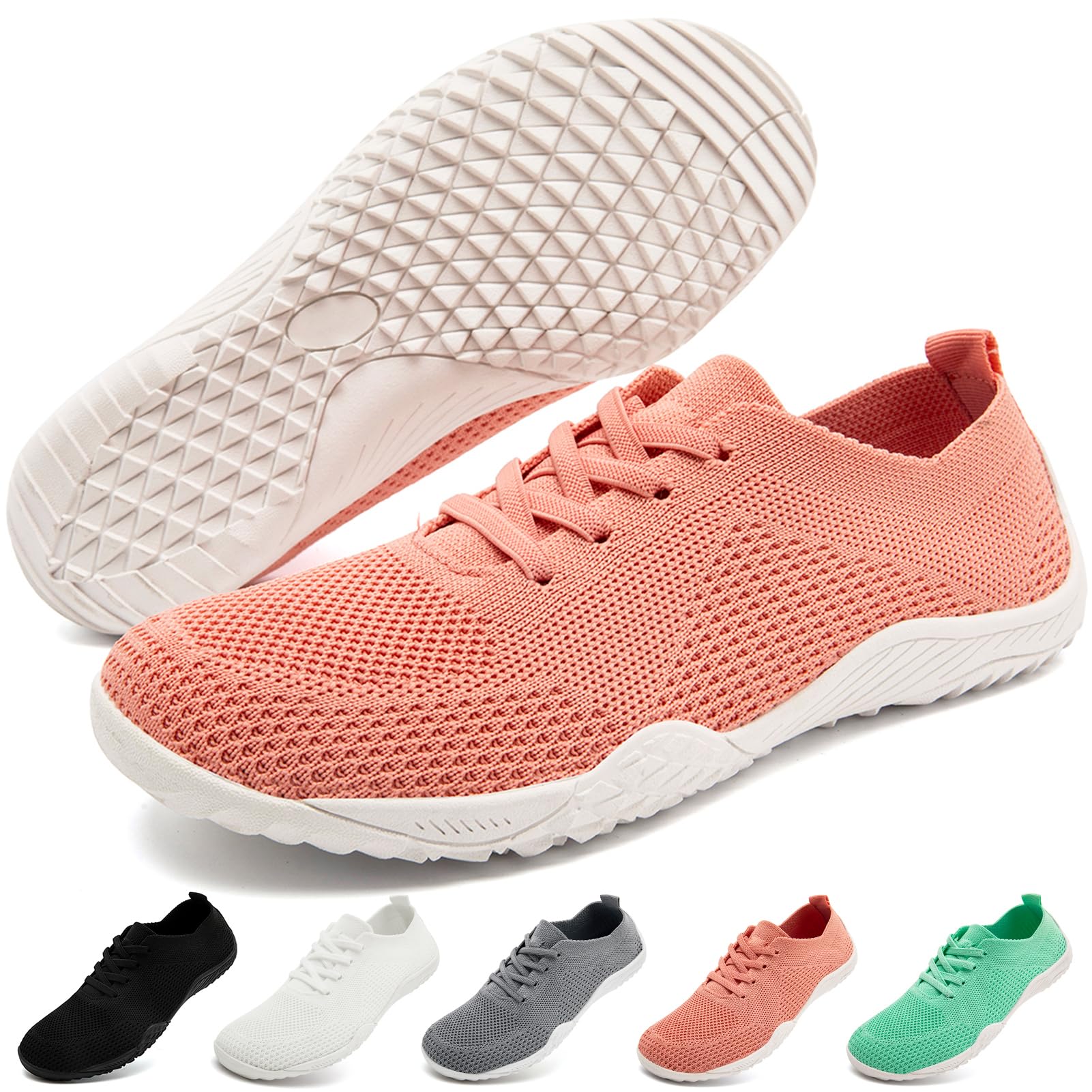RJYWGS Barfuss Schuhe Damen Barfuß Loafer Laufschuhe Hallenschuhe Turnschuhe Sportschuhe Sneaker Gum Bequeme Soft Leicht Zero-Drop Solhe Atmungsaktiv Slipper Trail Fitness