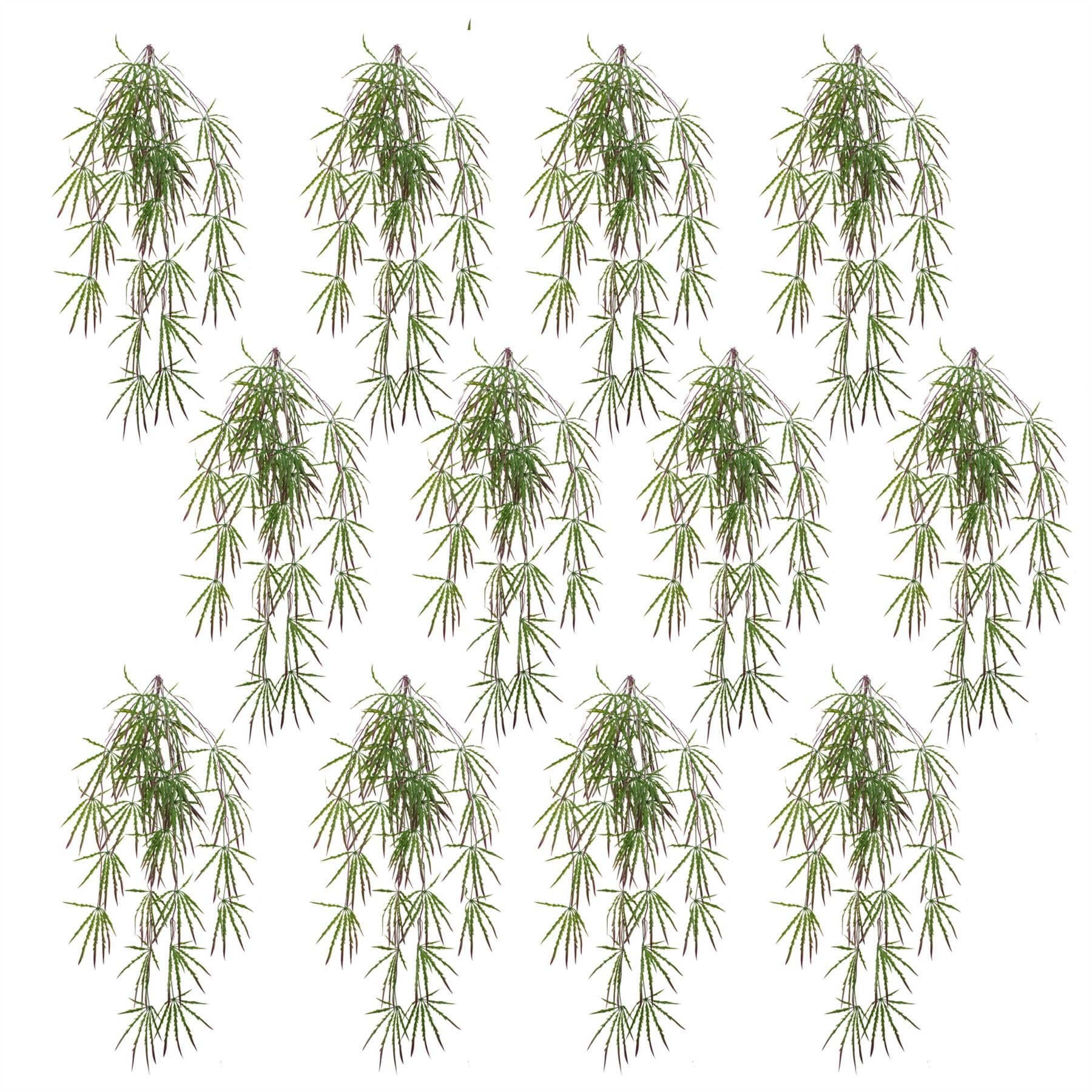 Leaf Pack of 12 x 100cm Artificial Hanging Acer Spider Plant