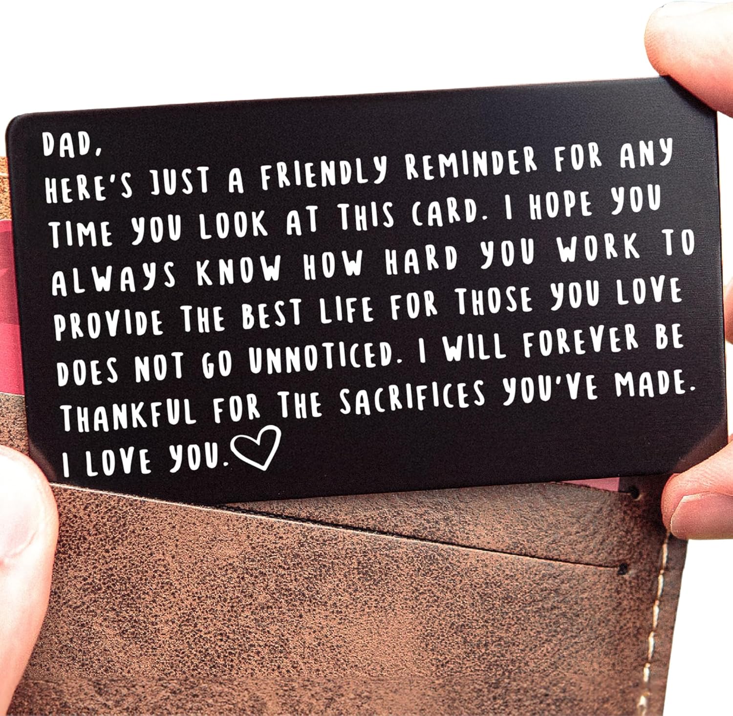 Wallet Card for Dad – Father's Day Gift from Son or Daughter for the Best Dad Ever - Voted Most Meaningful and Unique Gift for Fathers - Gift Ready, Engraved