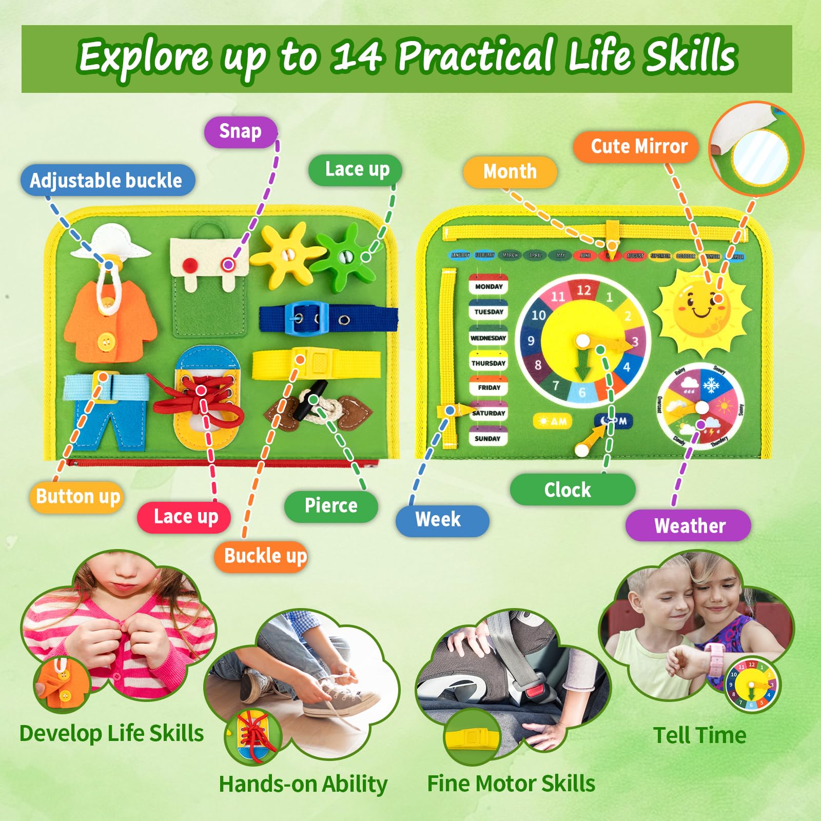 Busy Book for Toddlers 1-3, Farm Toddler Busy Board Montessori Toys for 1 2 3 4 Year Old, Sensory Board Preschool Learning Toy Quiet Books Birthday Gifts for Girls Boys, Travel Toys for Airplane Car