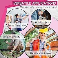 Vista 6 de 2 martillos pequeños de 8.8 onzas, martillo de garra multiusos, mini martillo rechoncho de uñas con mango de goma suave, herramientas de campamento