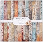 24 Sheets Double Sided Scrapbook Paper, 12x12 Inch Decorative Craft Paper for Scrapbooking, Card Making, Decoupage, Origami, Paper Crafts, DIY Projects and Mixed Media (Color 11)