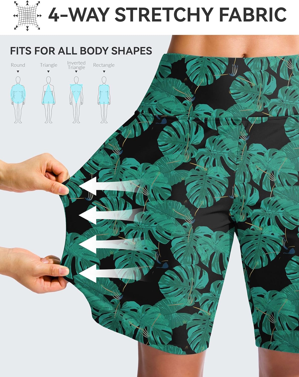 G Gradual Women's 9" Long Swim Board Shorts High Waisted Quick Dry Beach Swimming Shorts for Women with Pockets Liner - Image 5