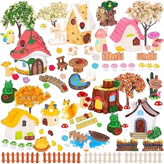 118 PCS Mini Fairy Garden Accessories Kit Cute Miniature Garden Decorati...