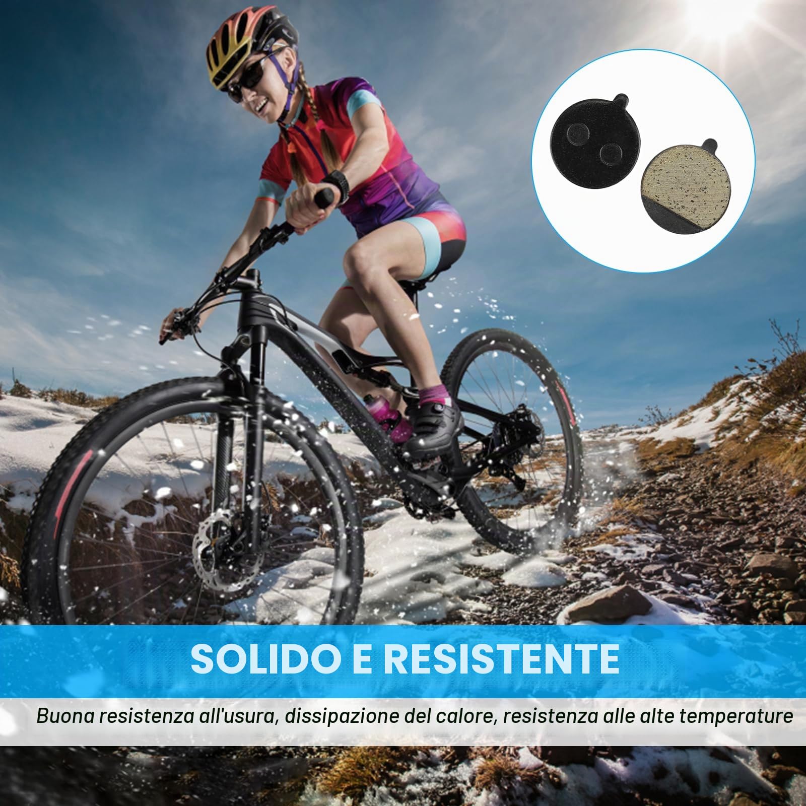 5 Coppie Pastiglie Freni a Disco Rotondo, Sostituzioni di Pattini Freno per Bici da Montagna, Parti Freni in Semi-Metallico per Bicicletta, Kit di Ricambio Pastiglie di Attrito per Scooter Elettrico