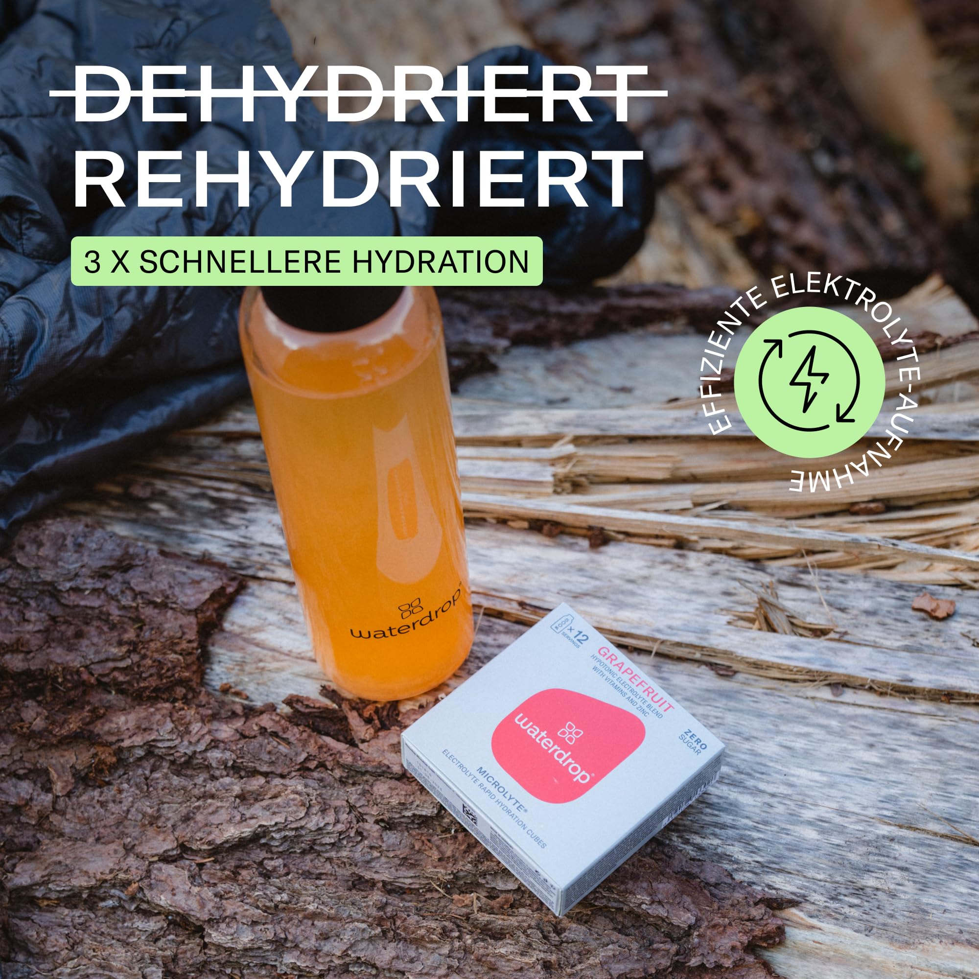 waterdrop® Microlyte BLUEBERRY | 5 Elektrolyten, 9 Vitaminen + Zink | Elektrolytgetränk ohne Zucker | 12 Portionen Elektrolyt Pulver | Veganes Sportgetränk, kalorienfrei zur schnellen Hydration