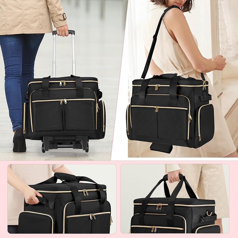 Prokva Rolling Teacher Bag with Wheels, Teacher Bag with Detachable