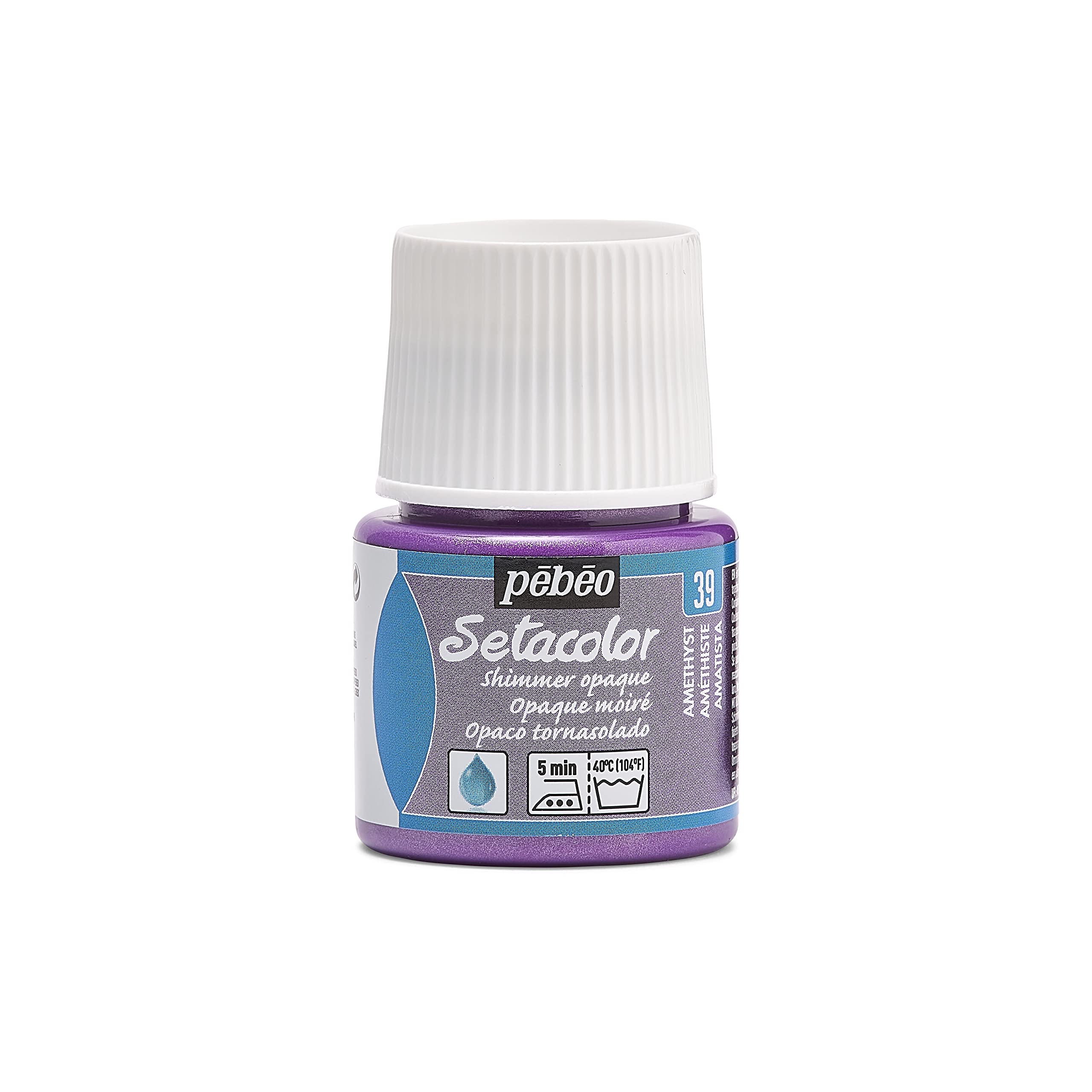 Pébéo 295039 1 Bottle of Setacolor Opaque Iridescent Amethyst Fabric/Silk Paint 45ml, Purple