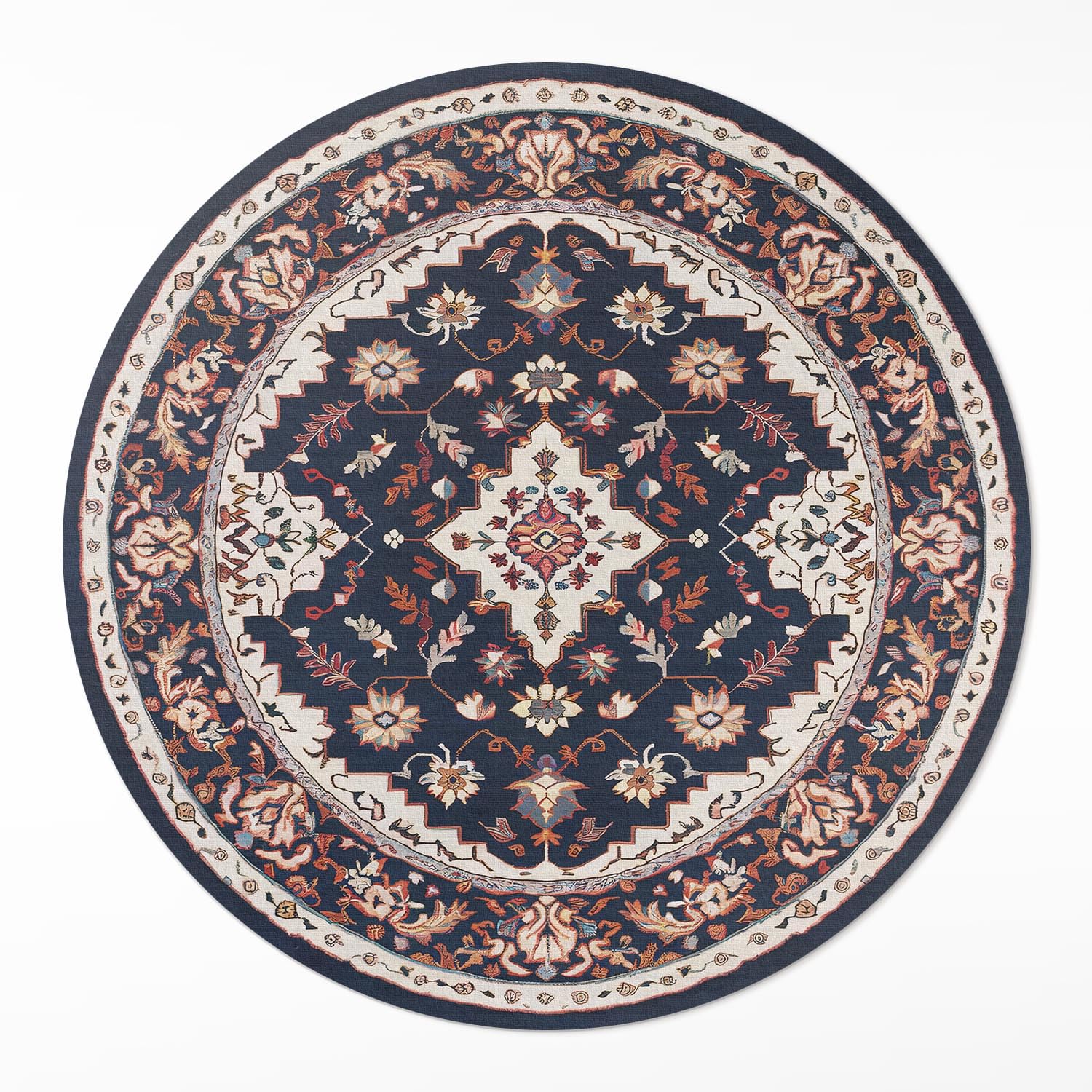 Tapis de salon rond design chic en PVC durable Maison Deco