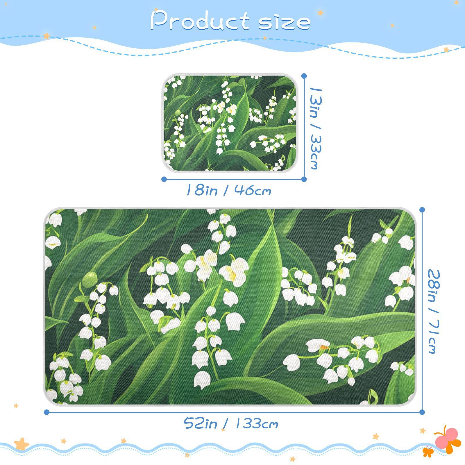 Finland Lily Valley Beauty Summer Flowers Cooling Baby Bed Mattress Cover 28