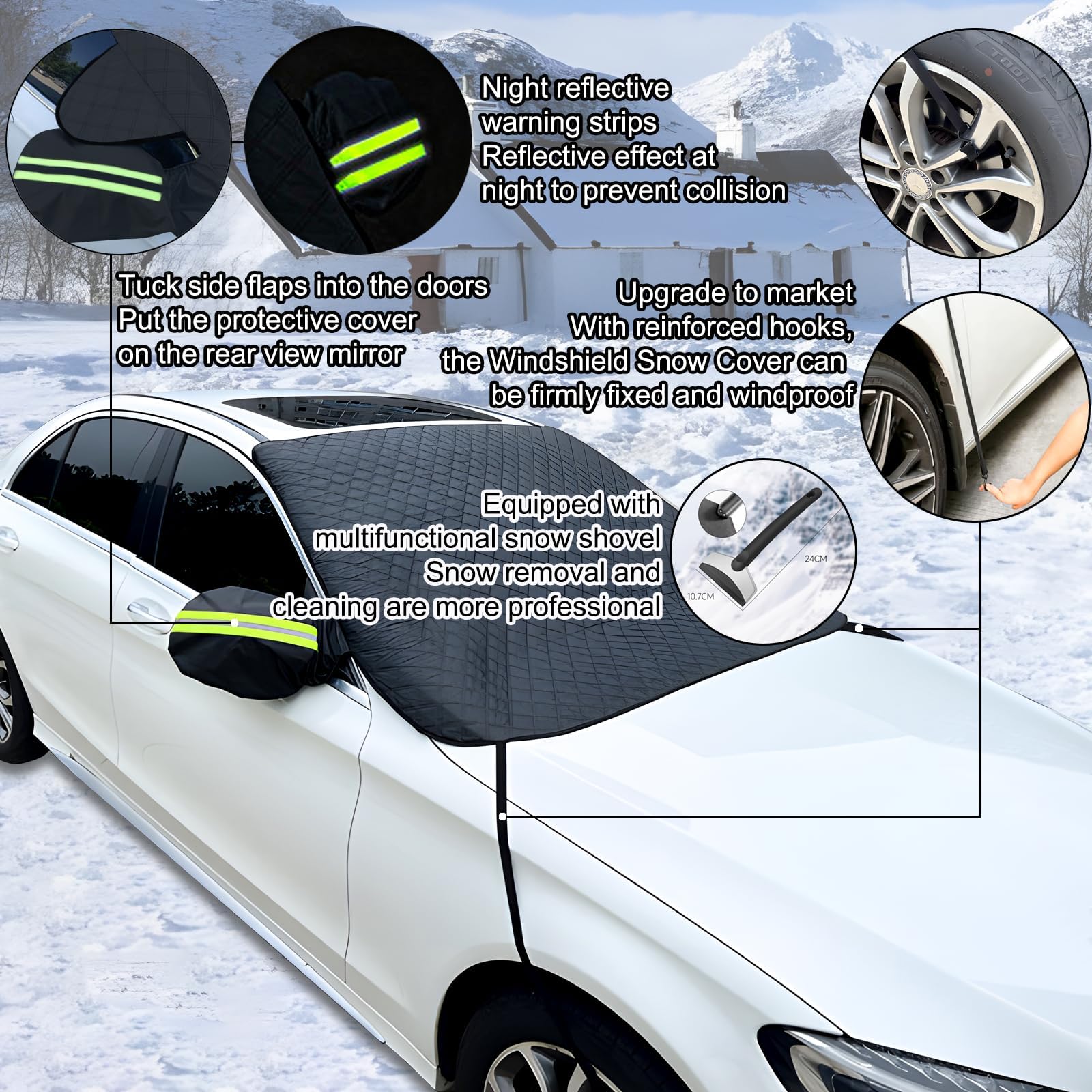 Auto Frontscheibenabdeckung Winter Für D-acia Spring Dokker Lodgy, Magnet Autoscheibenabdeckung Sonnenschutz Frontscheibe Eisschutzfolien Windschutzscheibe Gegen Schnee Frost Autozubehör