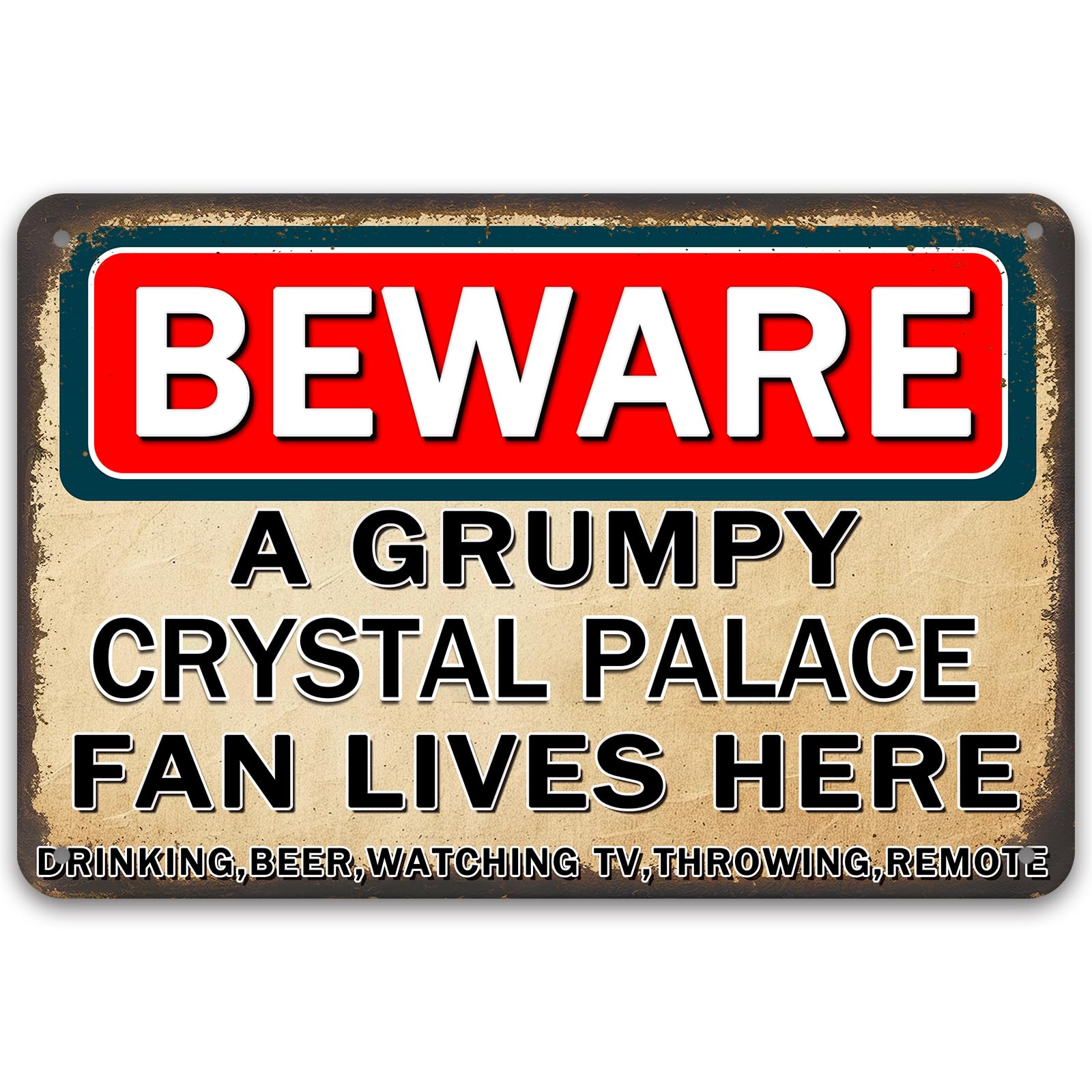 Crystal Palace Gifts Metal Signs Gifts For Boys Plaque Funny A Grumpy Crystal Palace Fan Lves Here Wall Art Vintage Man Dad Cave Living Room Bars Sign Garden Decorations Fathers Day Gift 20x30 Cm