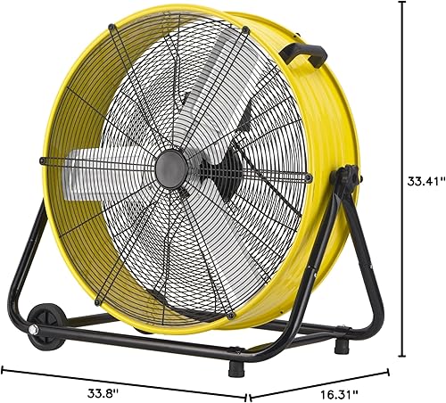 Miniatura 2 de Uthfy Ventilador de tambor industrial resistente de 14000 CFM, ventilador de piso de alta velocidad de 30 pulgadas y 550 W con 3 velocidades,