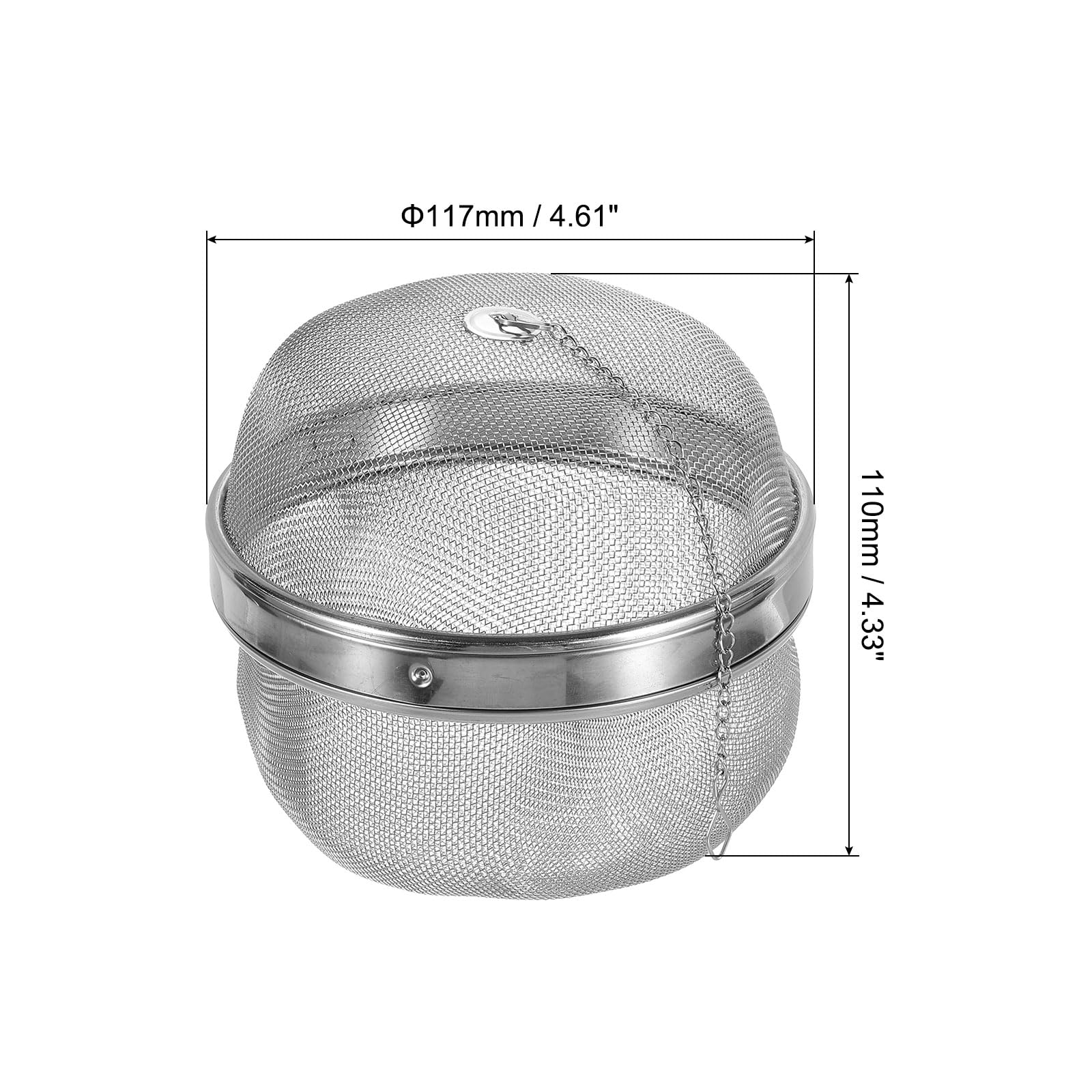 uxcell Tea Infuser Filter, Stainless Steel Tea Strainer, Loose Tea Steeper, Tea Ball with Chain for Loose Leaf Tea, Extra Large