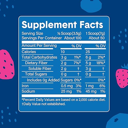 Miniatura 5 de Bellway Polvo súper fibra + fruta, polvo de suplemento de fibra de cáscara de psyllium sin azúcar, bayas mixtas y lima limón
