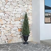 Vista 8 de Árboles topiarios artificiales de cedro de 5 pies para exteriores, ciprés falsos en maceta, plantas de hoja perenne sintética para decoración